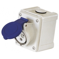 Adaptateur simple Série Bleue 220 V (France) 16 A Etanchéité IP 20 Modèle 2P + T