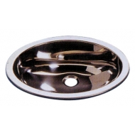 Lavabo ovale inox poli + bonde