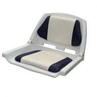 Siège Plastique Blanc Pliable + Coussin Bleu/Blanc - Eastern