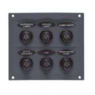 Tableau électrique noir étanche compact 6 interrupteurs
