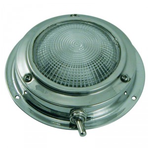 Plafonnier inox 110mm 12V EUROMARINE avec interrupteur