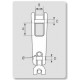 Connector stainless anchor chain PLASTIMO 2 axes molded 1-piece