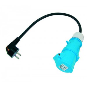 Female adapter + 16A P17 / male extension 2 p + T