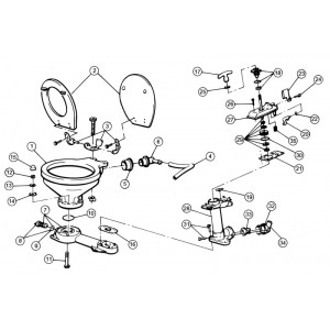 Embase complète pour WC JABSCO série 29090 et 29120 à 66,95