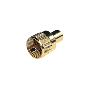 Connecteur PL259 mâle pour câble coaxial RG58C/U. Plaqué or
